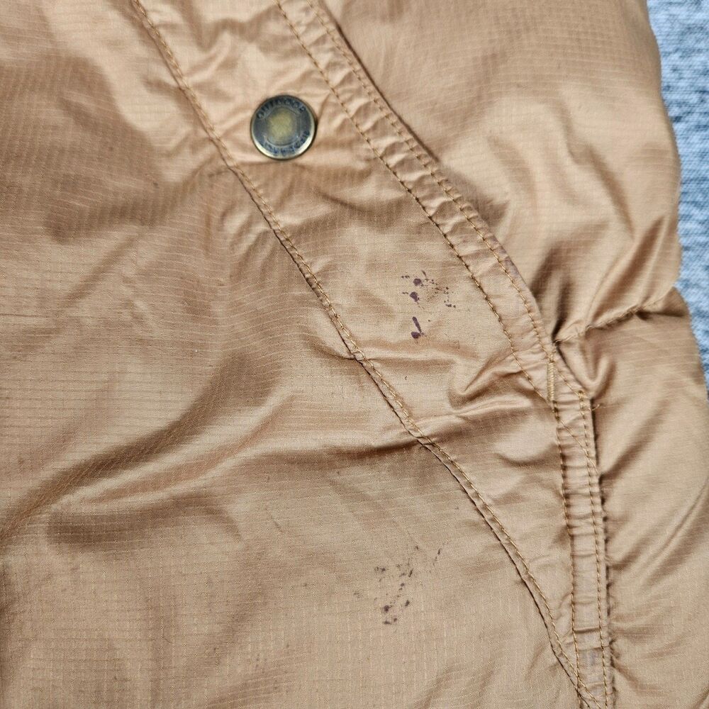 Outdoor Research Goose Down Puffy 2 Tone Vest Men's Size Large Mustard/Olive - Picture 8 of 12
